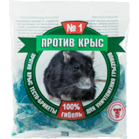 Против крыс тесто-брикеты 100 г в п/п пакете ПКБТП100
